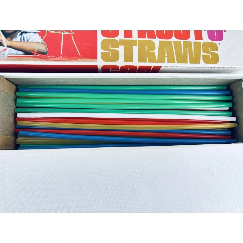 Vintage 1974 Parker Brothers‎ Constructo Straws Toy Building Game